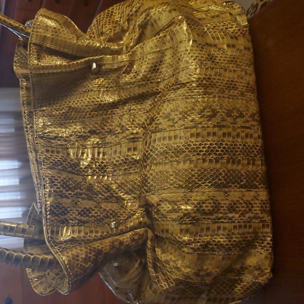 PURE Snakeskin Print Leather Bag